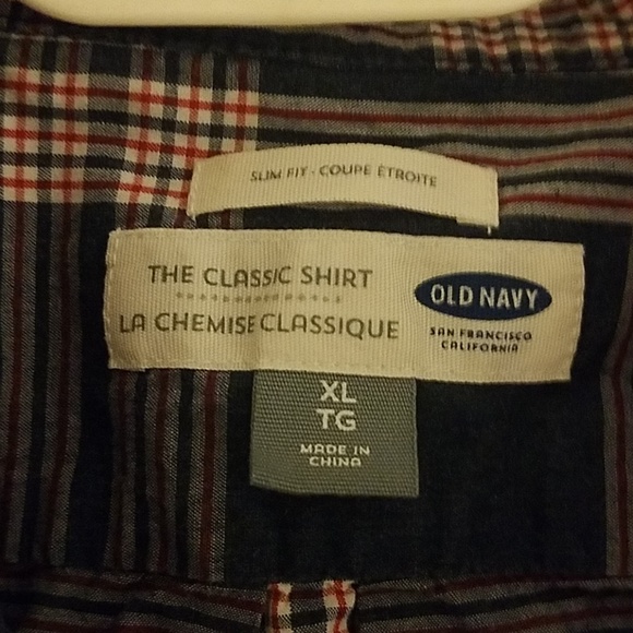 plaid blue & pink button up - Picture 3 of 3